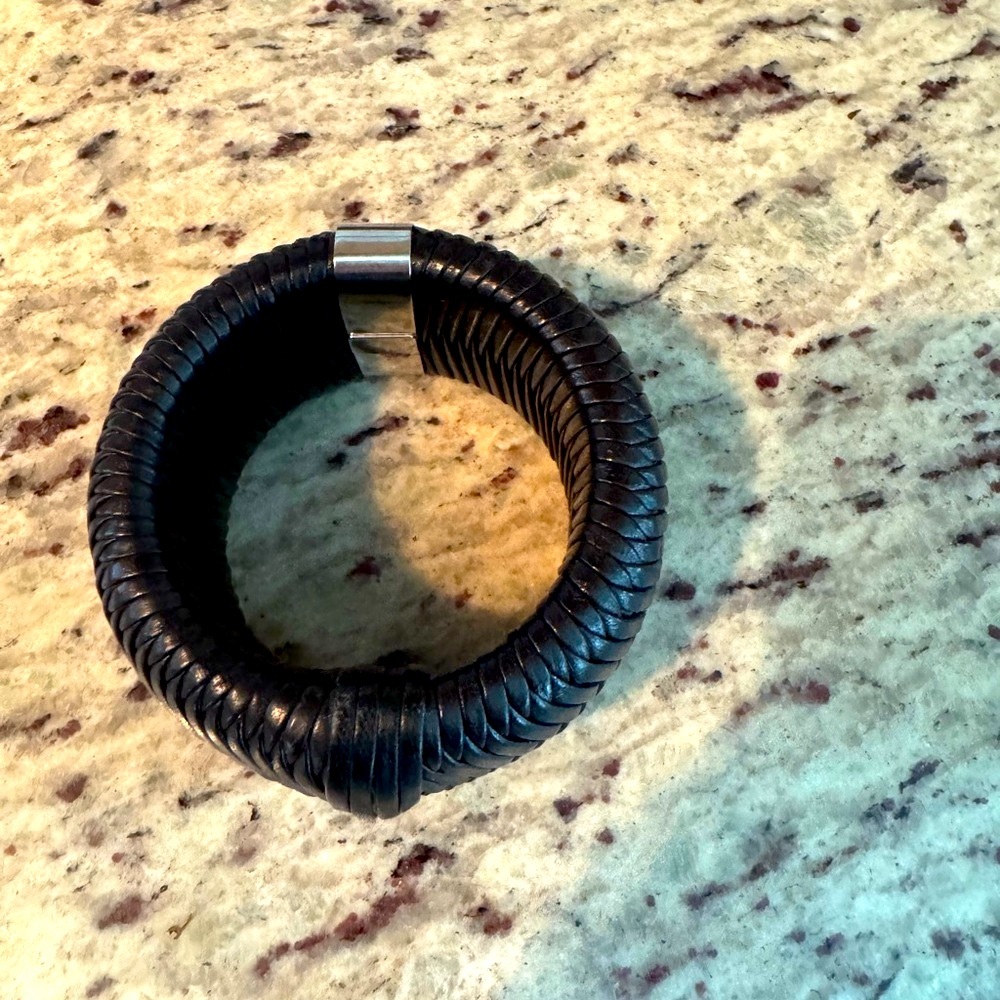 Dior brown Leather Bracelet with Silver Detail - Picture 4 of 5